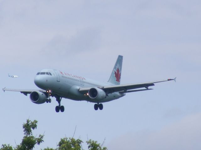 Airbus A320 (C-GJVT) - landing on 32,canadian north just off of left wing.