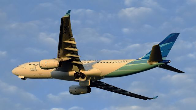 Airbus A330-300 (PK-GPQ) - golden momment at morning time