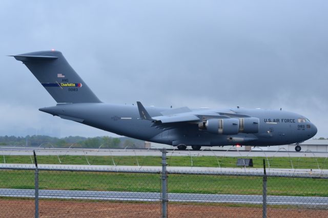 Boeing Globemaster III (00-0183) - The first of two C17s to arrive at the NC ANG 145th Airllift Wing at KCLT - 4/7/18