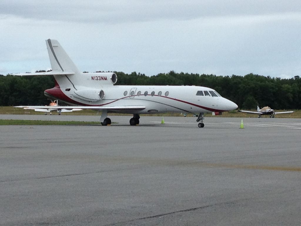 Fokker Maritime Enforcer (N133NM) - 1998 Dassualt Falcon 50 sitting outside the hanger before departing Saratoga County Airport. (5B2).