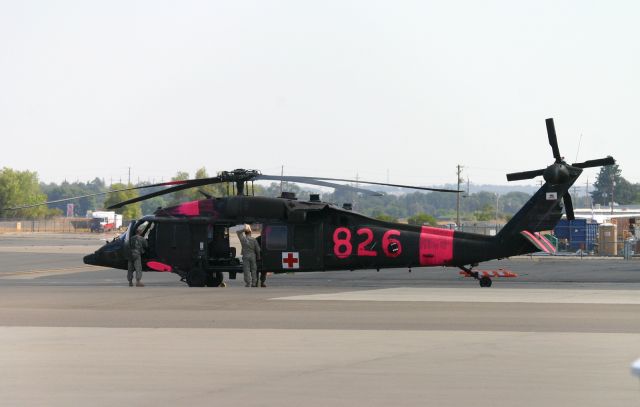 Sikorsky S-70 (1027020) - KRDD - CA ANG UH-60 Firehawk 826 tail # 27020..on the ramp at Redding 8/13/2014 during the Hat Creek Fire