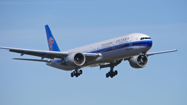 BOEING 777-300 (B-7183) - BOE403 on final to Rwy 16R to complete a C1 flight on 2/25/16. (ln 1378 / cn 43226).