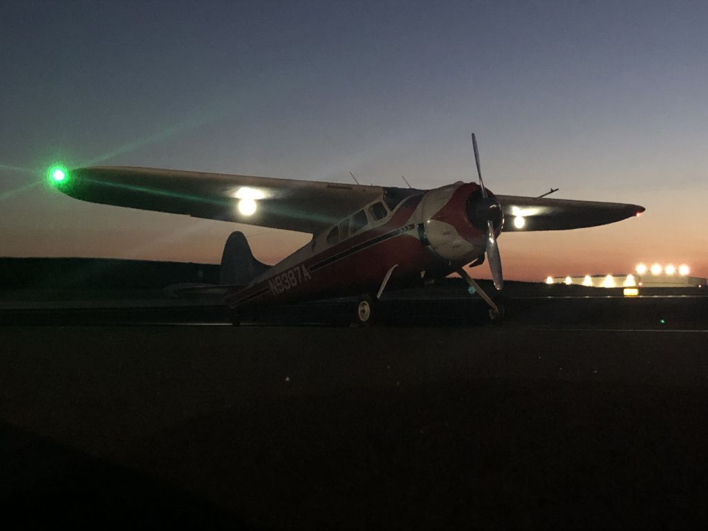 Cessna LC-126 (N9387A) - Preflight checks before an early morning departure.