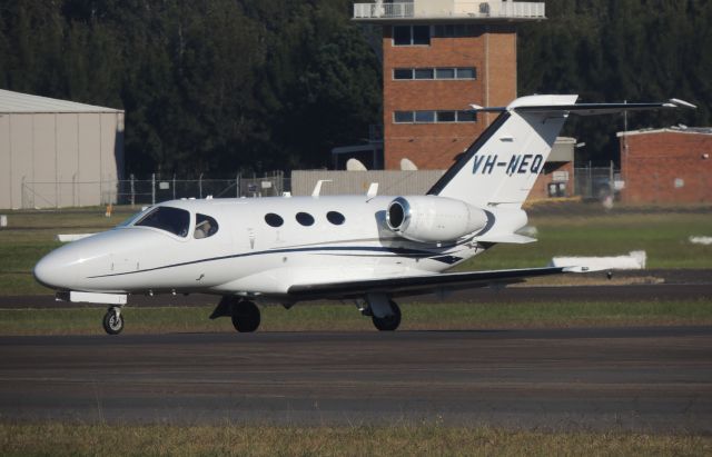 Cessna Citation Mustang (VH-NEQ) - This lovely citation mustang was taxiing past YSBK's terminal one fine Saturday morning on flight off to Tamworth 