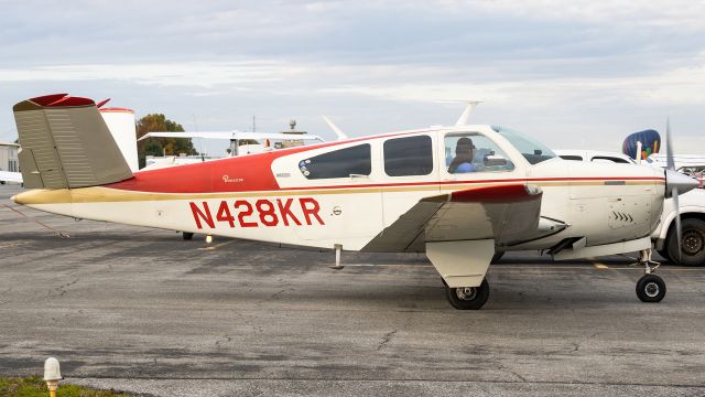 Beechcraft 35 Bonanza (N428KR) - N428KR turning into its parking spot at Frederick Municipal Airport 