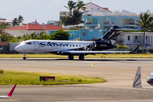 PR-DYB — - Awesome paint scheme on this Glex, on it's takeoff roll out of SXM.