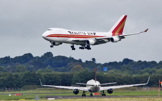 Boeing 747-400 (N403KZ) - kalitta air b747-481f n403kz about to land at shannon 3/9/17.