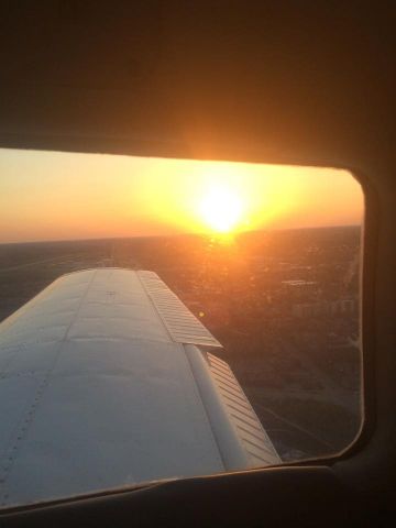 Piper Cherokee (N31862) - Sunset flight over Purdue University.