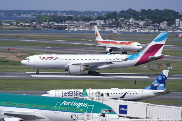 Airbus A330-200 (D-AXGC) - Iberia, Eurowings, JetBlue, and Aer Lingus group photo! Eurowings Inaugural flight to Boston.