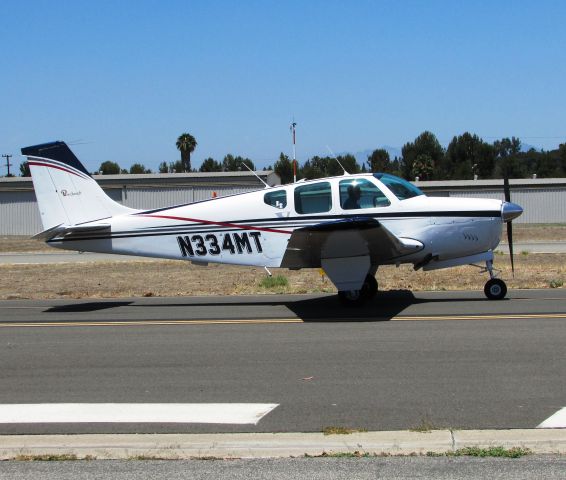 Beechcraft 35 Bonanza (N334MT) - Taxiing to RWY 24