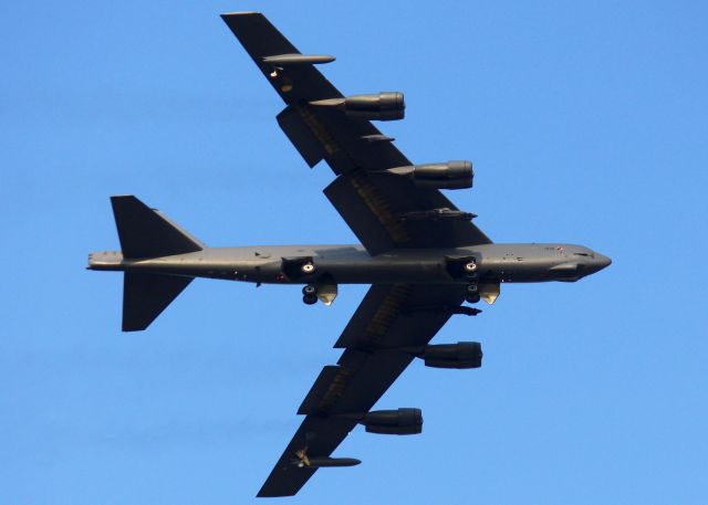Boeing B-52 Stratofortress (61-0010) - At Barksdale Air Force Base. Notice it is has weapons pods attached.