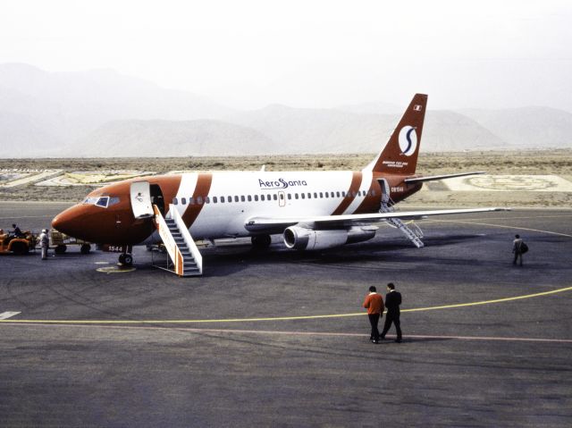 Boeing 737-200 (OB-1544) - Damaged beyond repair in 2003. Scan from one of my old slides. 