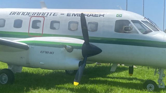 Embraer EMB-110 Bandeirante — - This Embraer EMB-110 Bandeirrante in the MAB Memorial Aeroespacial Brasileiro Museum on permanent static display in São Jose Dos Campos, Brasil just outside the Embraer Factory 