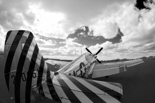 — — - Collings Foundation TF-51C at Scottsdale Airpark April 14th, 2012.