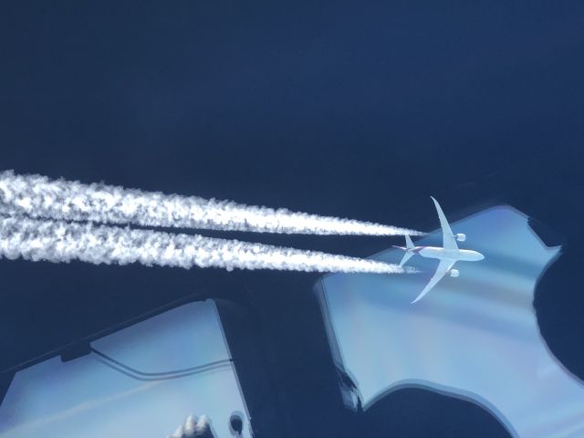 Airbus A350-900 (HS-THF) - While flying over Myanmar. Taken from A319 flight deck. 