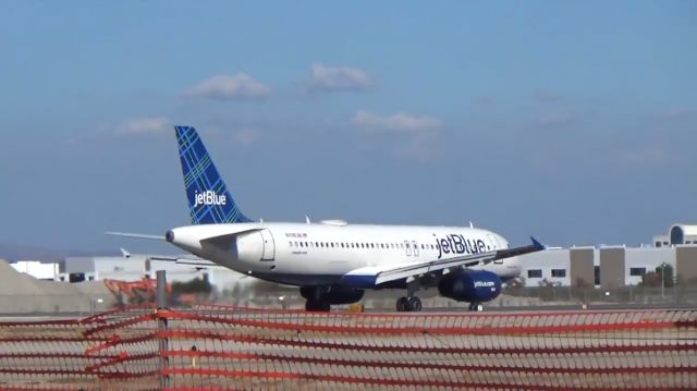 Airbus A320 (N706JB) - "As Blue as it Gets" just arrived on RWY30.