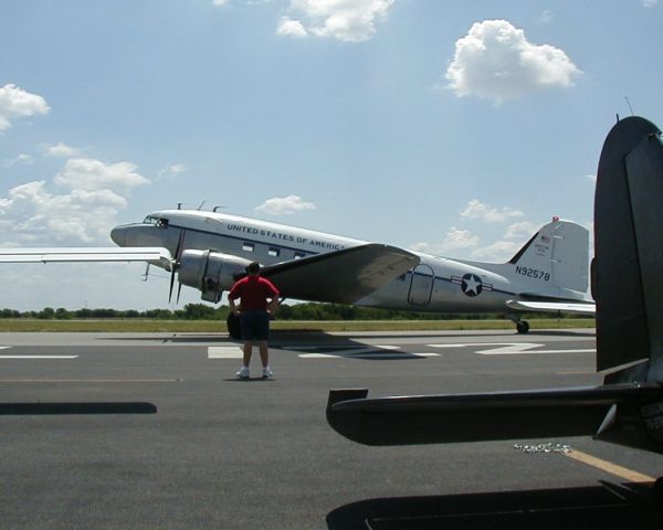 Douglas DC-3 (N92578) - One of Airborne Imagings two DC-3s taxiing out during the 2006 Midlothian Pancake Breakfast