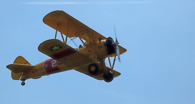 Boeing PT-17 Kaydet (N1626M) - Making a low pass is this 1943 Boeing PT-17 "Kaydet" A75N Biplane from the Spring of 2024.
