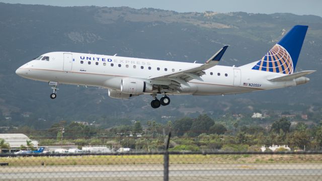 Embraer 175 (N205SY) - This aircraft made a second appearance while I was out there. Seen arriving back from San Francisco