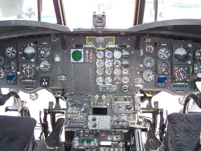 Boeing C-135B Stratolifter — - Cockpit of a KC-135R from Meridian Key Field at its home base