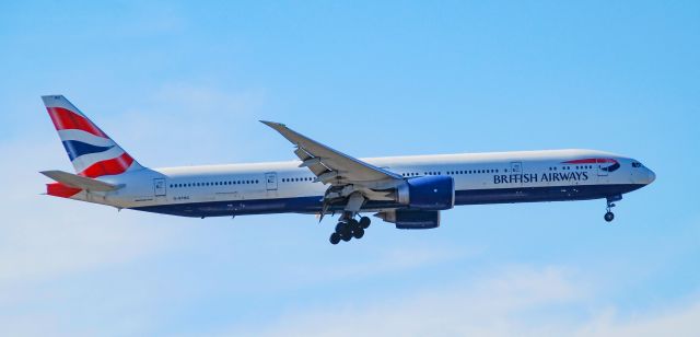 BOEING 777-300 (G-STBC) - Here she is!  First daylight arrival of the huge British Airways 777-300 at GSP!  3/5/21.