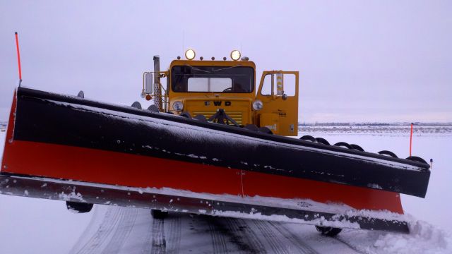 — — - Snow Removal today at Grant County Airport, it sure is a lot of fun to do a 360 degree spin in the middle of the runway in such a big truck! (Dont tell my boss)