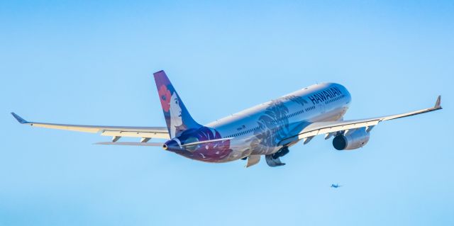 Airbus A330-200 (N391HA) - A Hawaiian Airlines A330-200 taking off from PHX on 1/23/23. Taken with a Canon R7 and Tamron 150-600 G2 lens.
