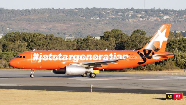 Airbus A320 (VH-VGF) - Airbus A320-232. Jetstar VH-VGF runway 03, YPPH. 290319.