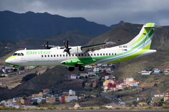 Aerospatiale ATR-72-600 (EC-MSK) - Tenerife Norte - Los Rodeos (TFN / GCXO) - Spainbr /br /Photo taken: April 30, 2024br /br /Operator: Binter Canariasbr /Type: ATR 72-600br /Registration: EC-MSKbr /Serial: 1462br / br /Category: Civil Aircraft - Airliner