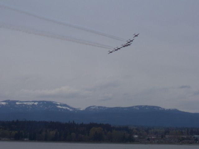 — — - Canadian Snowbirds over  Courtenay, BC