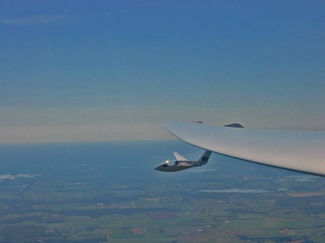 Unknown/Generic Glider (N110RG) - Final glide home after a day of soaring over central MI with my "wingman".  The glider is a Genesis II and was destroyed in a non-fatal mid-air Oct-2008