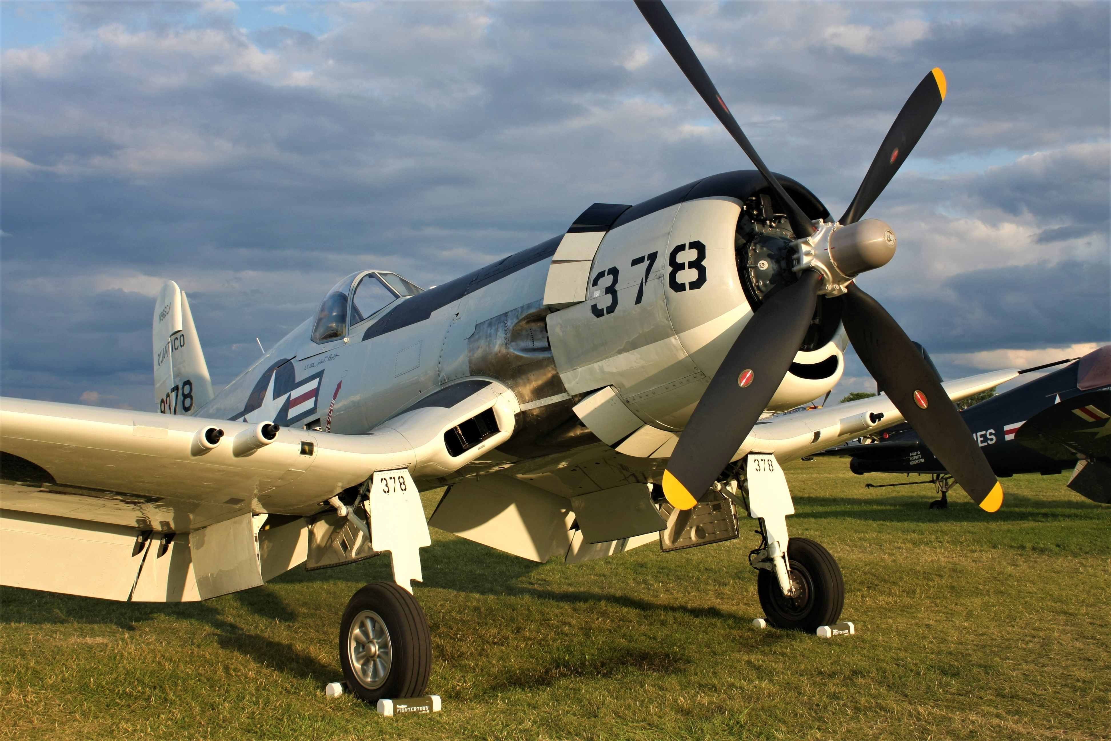 VOUGHT-SIKORSKY V-166 Corsair (N965CV) - Setting Oshkosh Sun on this Gorgeous Warbird.