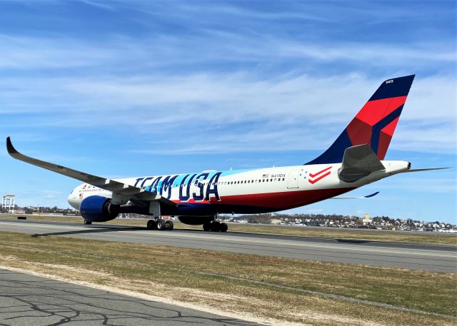 Airbus A330-900 (N411DX) - Delta Airlines A330-900neo br /TEAM USA - special livery 04/05/2022