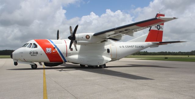 USCG2318 — - A Coast Guard CASA HC-144A Ocean Sentry on the Gulf Air Center ramp at Jack Edwards National Airport, Gulf Shores, AL - June 30, 2017.