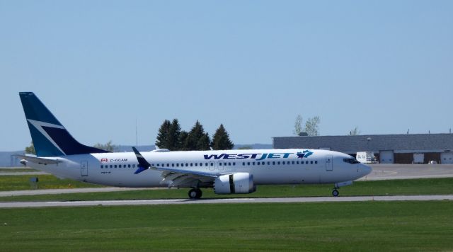 Boeing 737 MAX 8 (C-GCAM) - Shown here shortly after arriving is a Westjet Boeing 737 Max 8 in the Spring of 2018.
