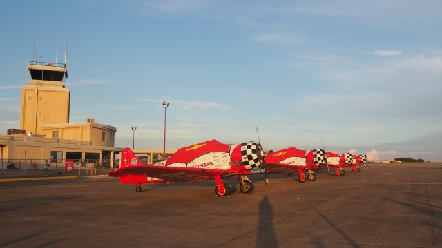 North American T-6 Texan (N791MH) - Aero Shell Aerobatic Team buttoned up for the evening. July 1, 2022, Tyler, Texas