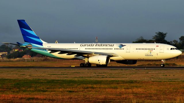 Airbus A330-300 (PK-GPV) - golden moment at morning time