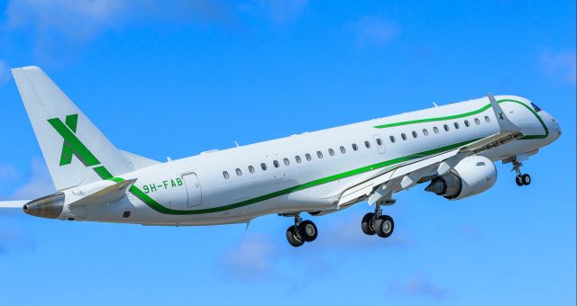 Embraer ERJ-190 (9H-FAB) - X marks the spot 9H-FAB seen departing St Maarten.