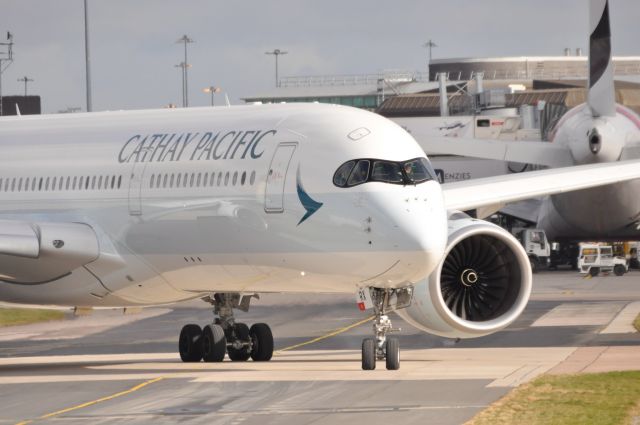 Airbus A350-900 (B-LRX) - After departing T2 this Cathay Pacific A350 rolls towards 05L runway & back to Hong Kong