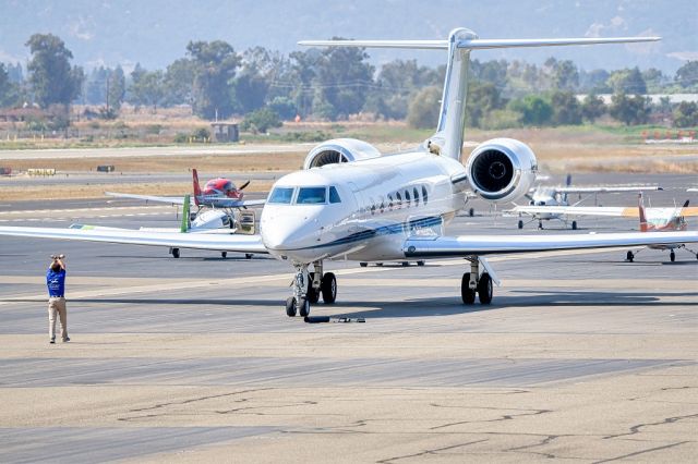 Gulfstream Aerospace Gulfstream V (N231CE) - Parking Gulfstream GV-SP (G550) at Livermore Municipal Airport, Livermore CA. September 2020