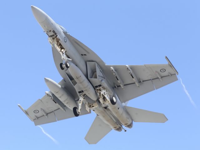 McDonnell Douglas FA-18 Hornet (A44206) - RAAF F/A18F, Super Hornet, AKA Rhino, on short finals to RAAF Townsville Airport.