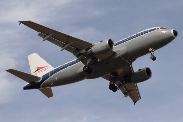 Airbus A319 (N745VJ) - Allegheny Retro scheme. Landing 5-L at IND earlier today.