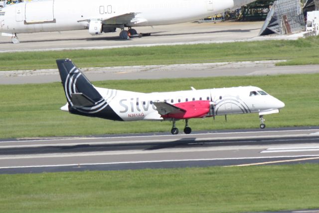 Saab 340 (N361AG) - Silver Fight 52 (N361AG) arrives at Tampa International Airport following a flight from Key Wes International Airport