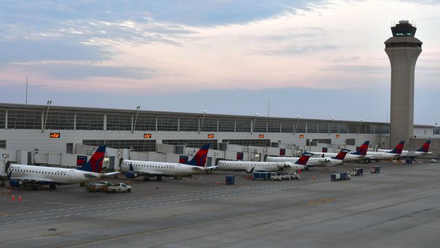 Canadair Regional Jet CRJ-900 (N326PQ) - Delta regional connections at McNamara Terminal in Detroit Airport. With Delta Connection Bombardier CRJ-900LR N326PQ