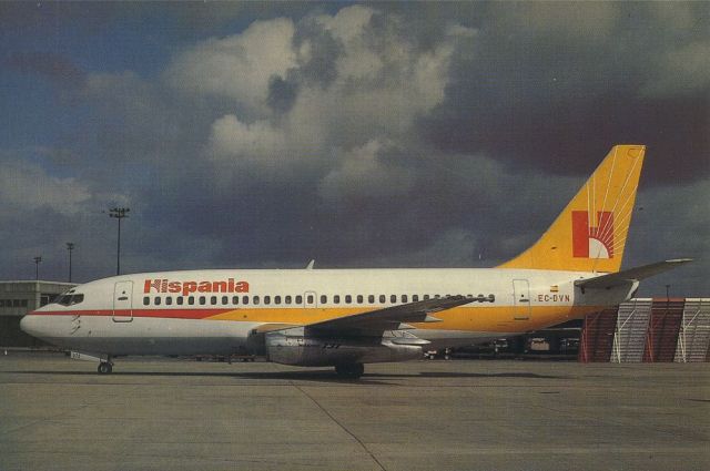 Boeing 737-200 (EC-DVN) - scanned from postcardbr /hispania
