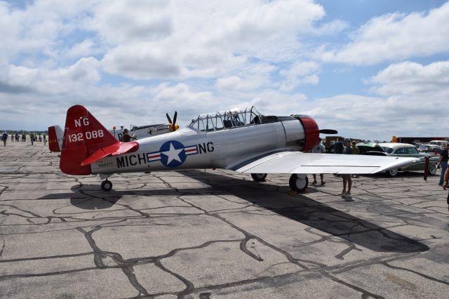 North American T-6 Texan (N6637C) - T-6 Texan painted in the colors of Michigan's Air National Guard on display outside the Yankee Air Museum hangar at Willow Run Airport during an event. Photo taken 6/24/2018.