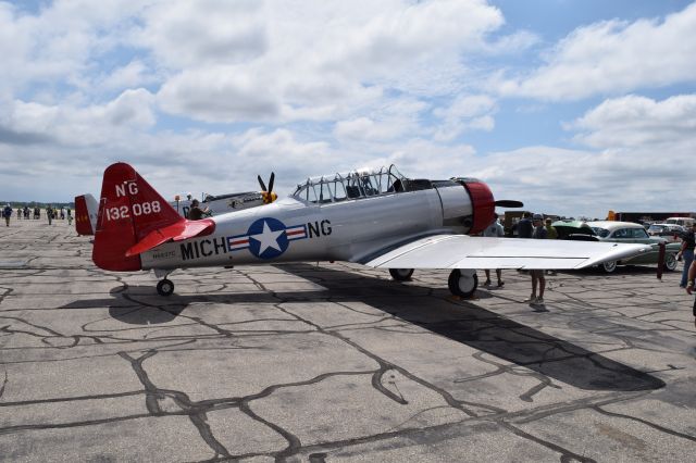 North American T-6 Texan (N6637C) - T-6 Texan painted in the colors of Michigan's Air National Guard on display outside the Yankee Air Museum hangar at Willow Run Airport during an event. Photo taken 6/24/2018.