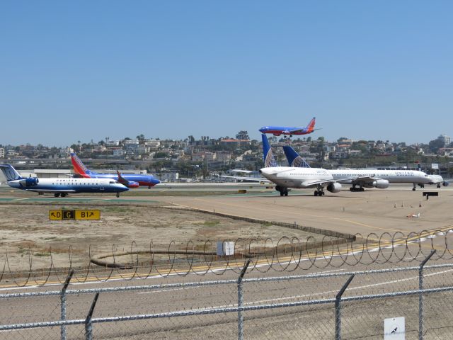 — — - Six aircraft waiting to takeoff at SAN!