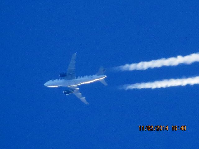 Airbus A319 (N906FR) - Frontier flight 690 from DEN to MCO over Baxter Springs Kansas (78KS) at 37,000 feet.