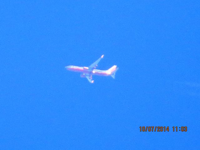 Boeing 737-800 (N8624J) - Southwest Airlines flight 4197 from BWI to SAN over Southeastern Kansas at 36,000 feet.